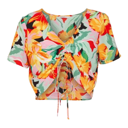 ONLY- Top Arancione manca corta