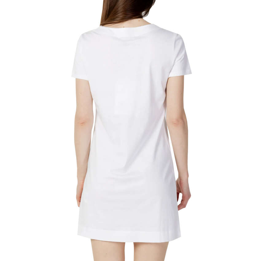 LOVE MOSCHINO Abito, da donna, girocollo, manica corta, bicolore, con logo