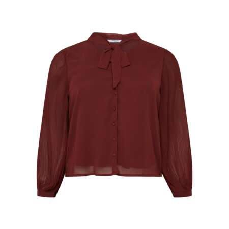 Elegante Blusa a Maniche Lunghe in Chiffon con Fiocco al Collo e Abbottonatura Frontale - Raffinatezza per l'Ufficio e le Occasioni Speciali