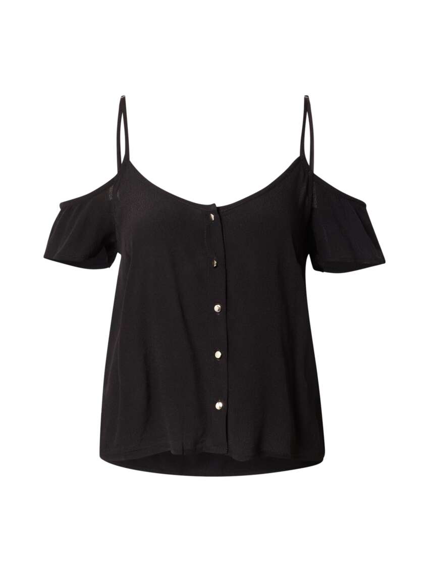 ABOUT YOU Camicetta 'Abby' da Donna - Spalle Scoperte, Abbottonatura Frontale, Maniche Corte Volant
