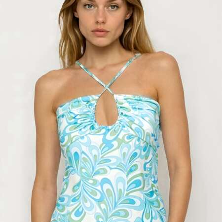 Abito Donna Estivo con Spalline Incrociate – Stile Boho e Fascino Anni '70