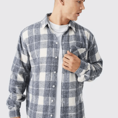 Camicia Uomo a Quadri in Flanella - Stile Casual e Confortevole