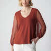 ABOUT YOU Blusa 'Vivian' da Donna con Scollo a V e Maniche Lunghe Trasparenti a Pois