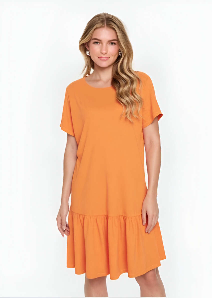 Abito Corto Estivo da Donna a T-Shirt con Volant sull'Orlo - Urban Classic