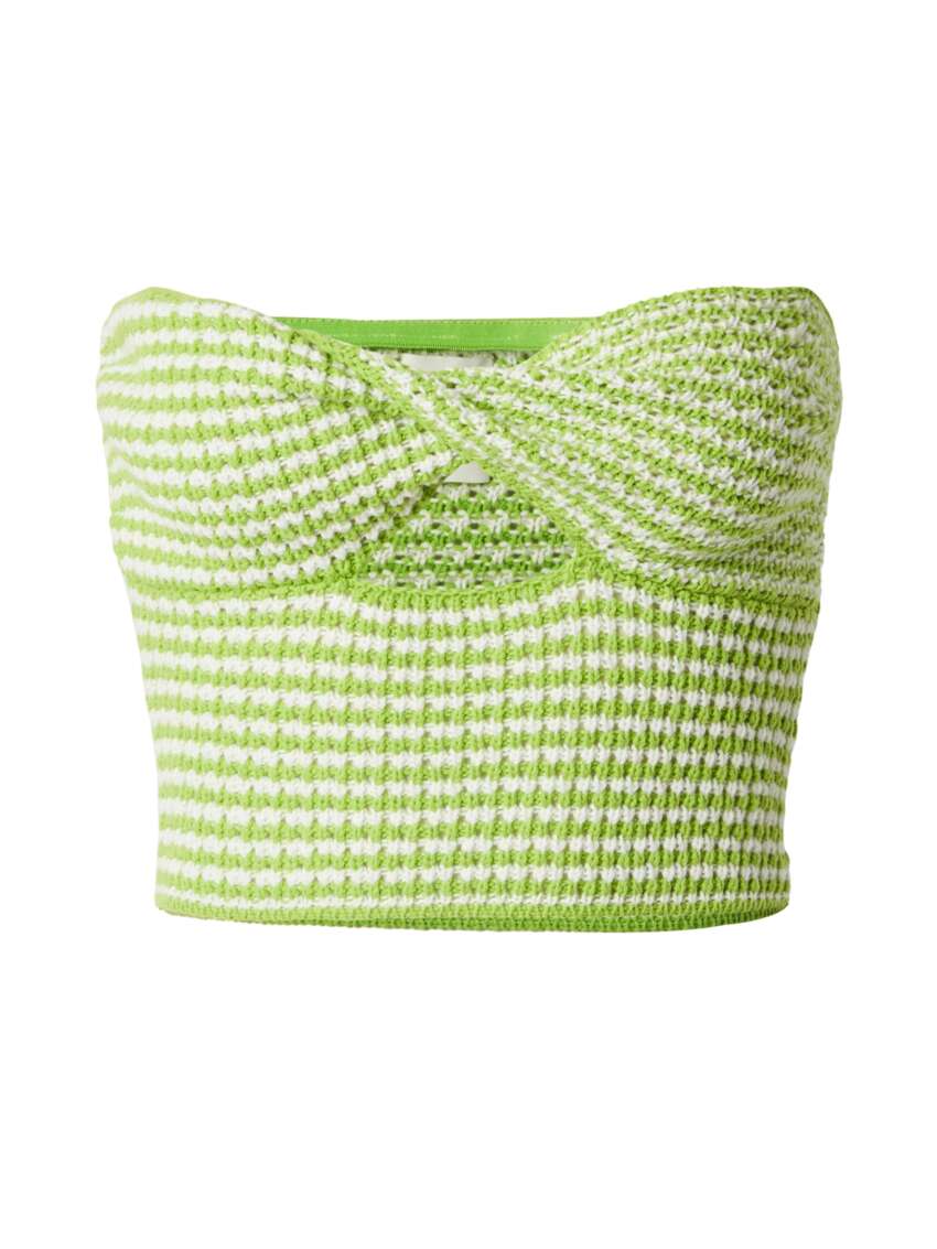 Top Corto a Fascia in Maglia a Righe con Nodo e Cut-Out ABOUT YOU x Laura Giurcanu