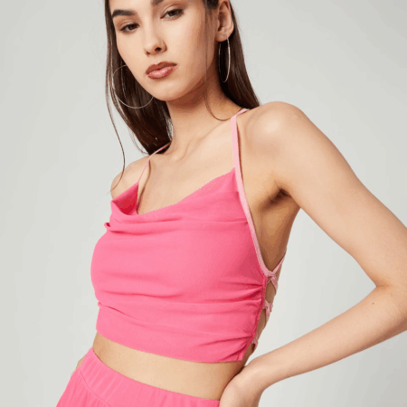 Top Crop da Donna con Spalline Incrociate - Stile Casual Sexy