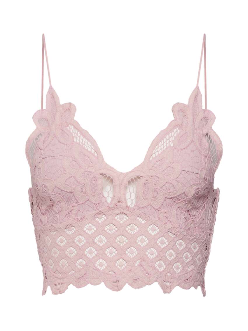 Top a Canotta da Donna in Pizzo Floreale Delicato con Scollo a V - Free Woman